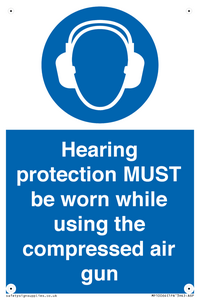 Hearing protection MUST be worn while using the compressed air gun